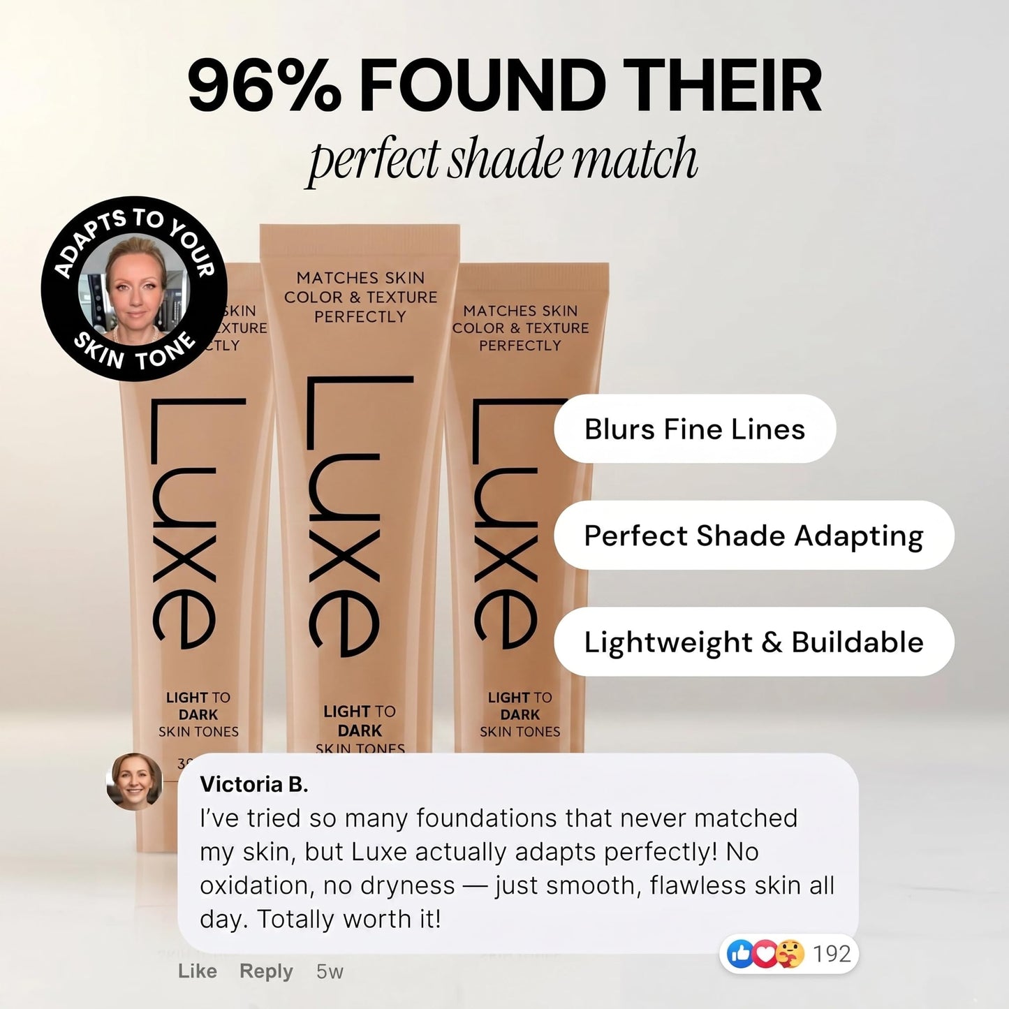 Luxe Changing Foundation for Medium Skin Tone with Essential Brush Set – Smooth, Buildable Coverage – Includes Professional Makeup Brush for Flawless Application