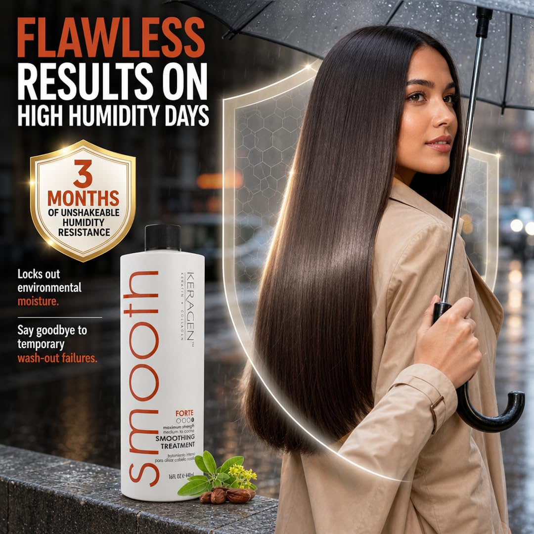 Keragen Brazilian Smoothing Keratin Hair Treatment - Sulfate-Free Blowout System for Dry, Damaged Hair | 16 Oz