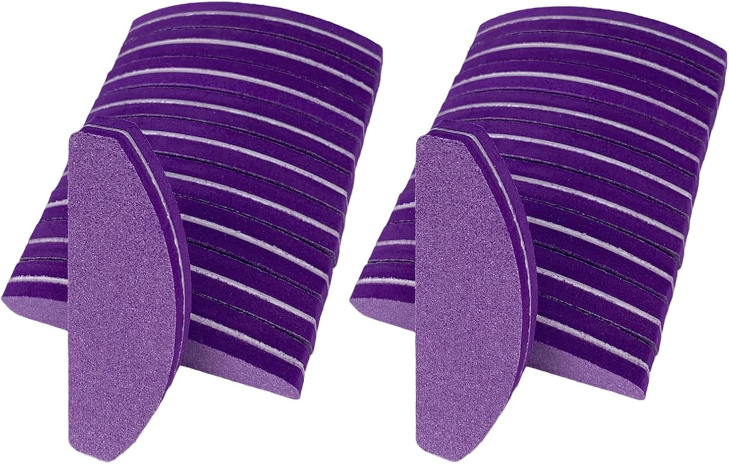 Nail Buffers Set - 20 Double-Sided Nail Files with 100/180 Grit | Portable Washable Arc Shape (Pink)
