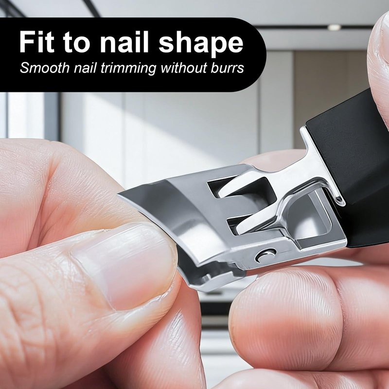 Wide Jaw Opening Anti-Splash Slanted Nail Clipper, 2026 New Curved Toenail Clippers for Thick Toenails,Slanted Nail Clippers Curved Toenail Clippers for Ingrown Nails and Thick Toenails (Orange)