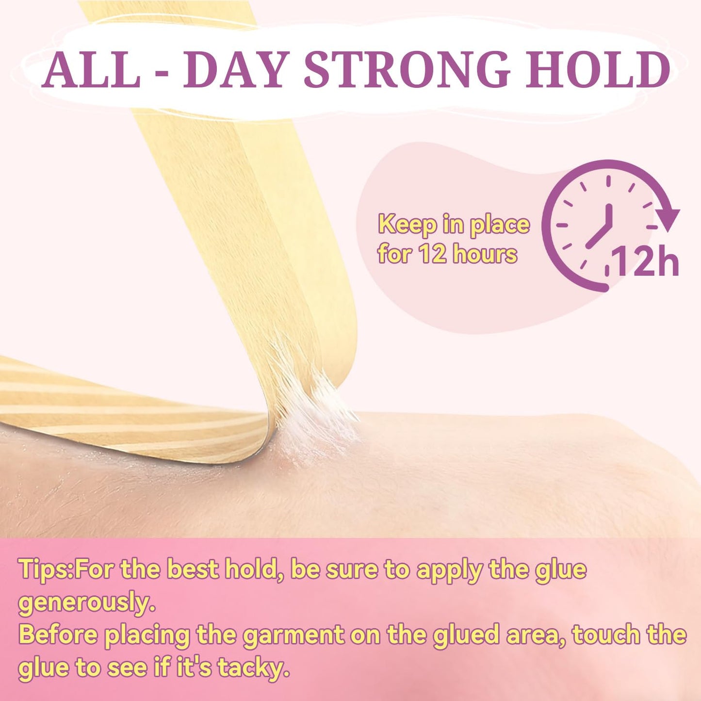 Body Glue for Clothes & Skin - Strong Adhesive Roll-On, Sweat Resistant, Water Wash Off | 2.5 Oz for Dancers, Socks, Leotards, Bras, Wigs