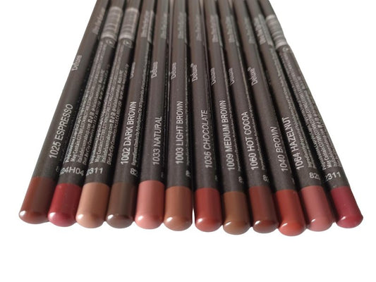 Ultra Fine Lip & Eye Liner Set - 12pc Brown Makeup Collection