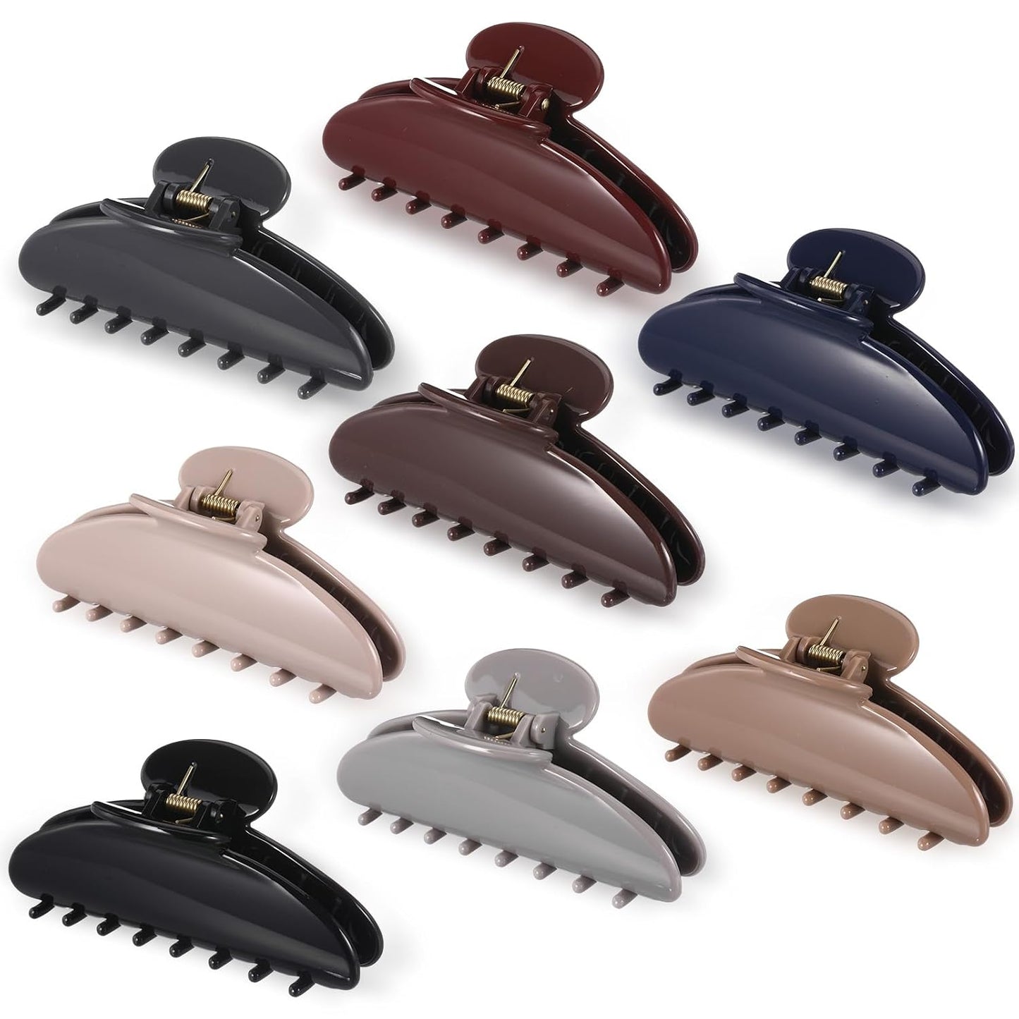 Large Acrylic Hair Claw Clips for Women - 8 Pcs Non-Slip Strong Hold | French Turquoise Color