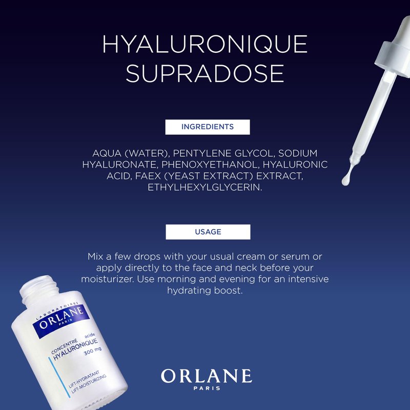 Orlane – Hyaluronique Supradose Serum, 1.0 fl oz, Concentrated Hyaluronic Acid Treatment, Deep Hydration & Plumping, Restores Elasticity, Silky Fast-Absorbing Formula for Smooth, Supple Skin