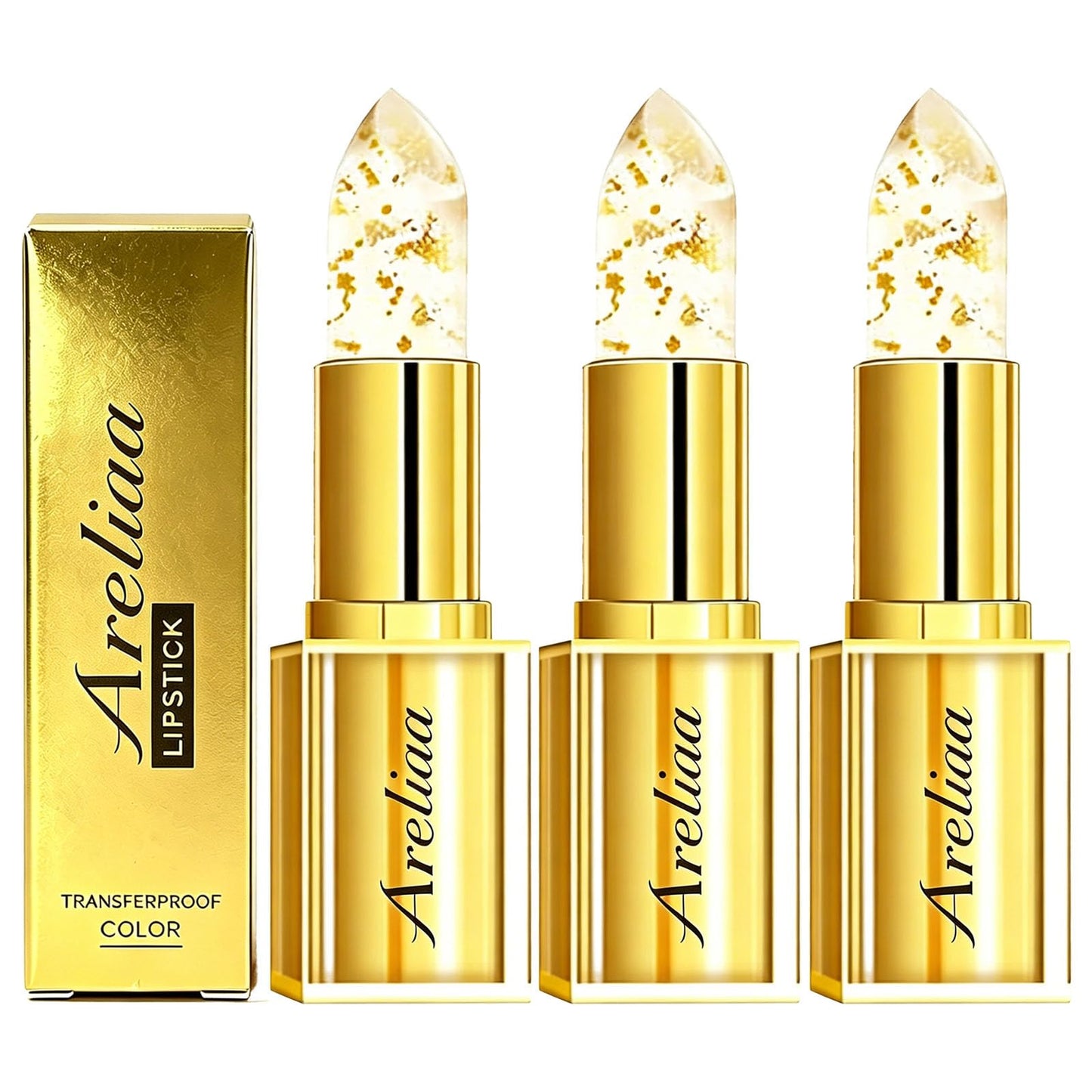 Areliaa Lipstick, PH Adjusting Lipstick for Mature Women, Transferproof Clear Lip Gloss, Long-Lasting 8+ Hours Hydration Lip-stick Without Stripping, Suitable for All Skin Tones (3PCS)