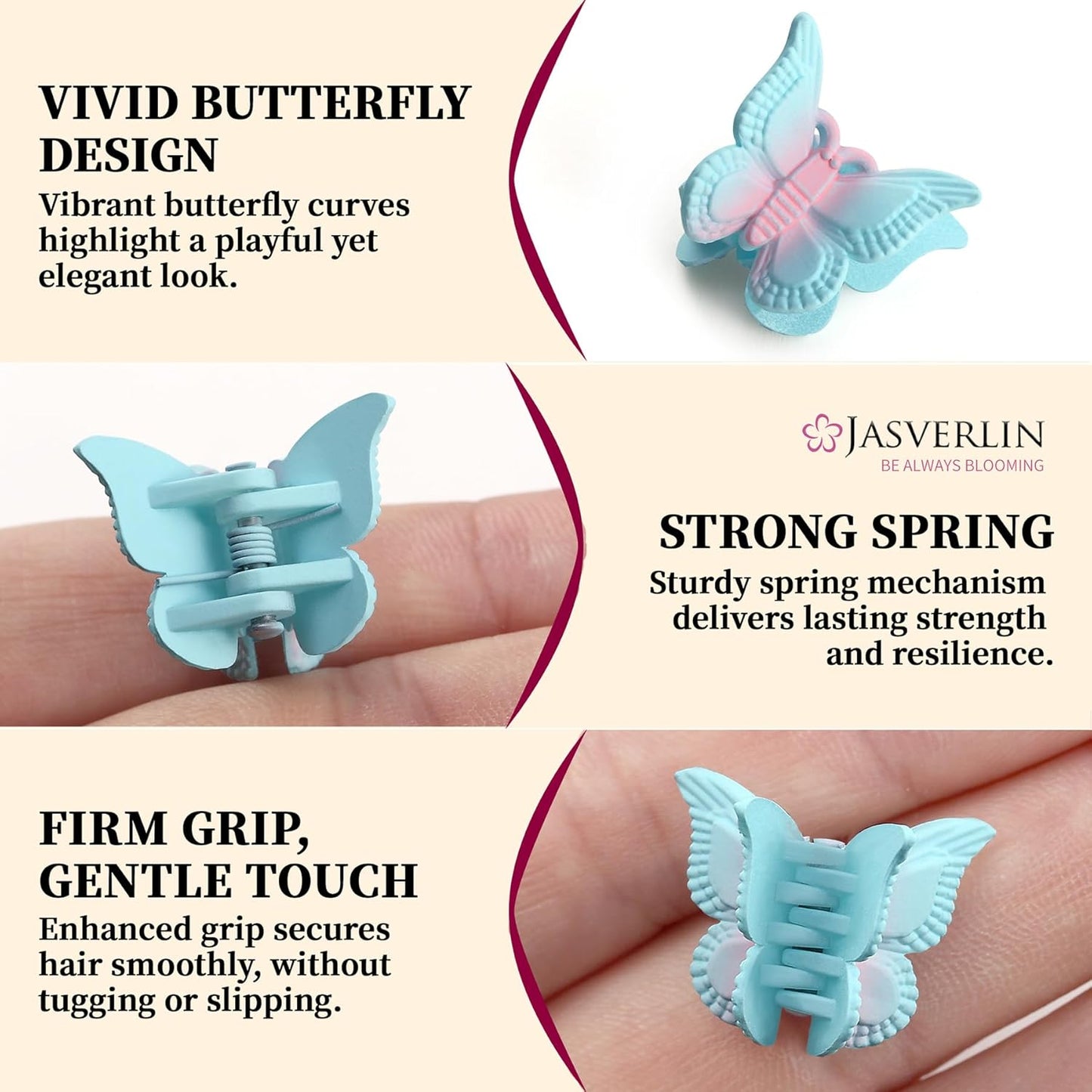 Mini Butterfly Hair Clips for Girls - Cute Y2K Aesthetic Claw Clips | 50 Pcs Pastel Flutter