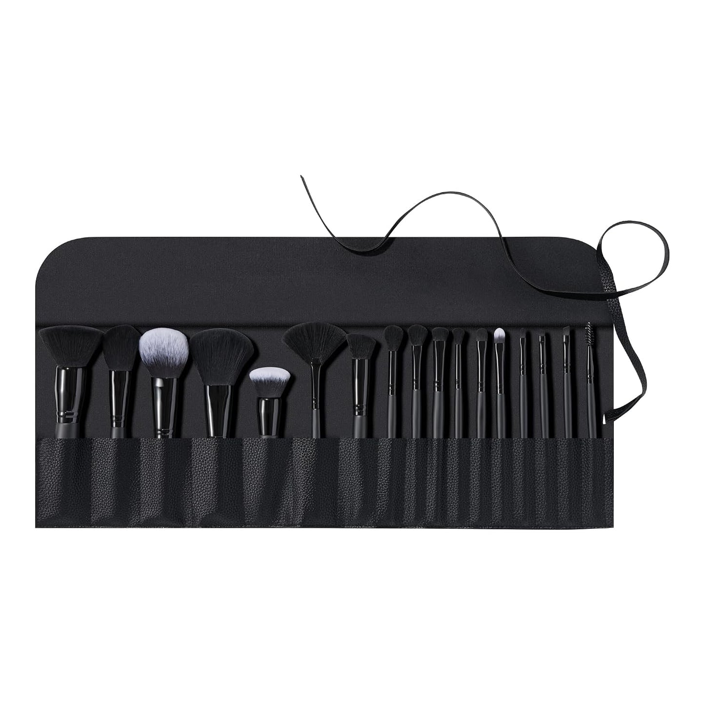 e.l.f. Ultimate Makeup Brush Set - 17-Piece Vegan Brush Kit for Eyeshadow, Foundation & Concealer | Travel Roll Included