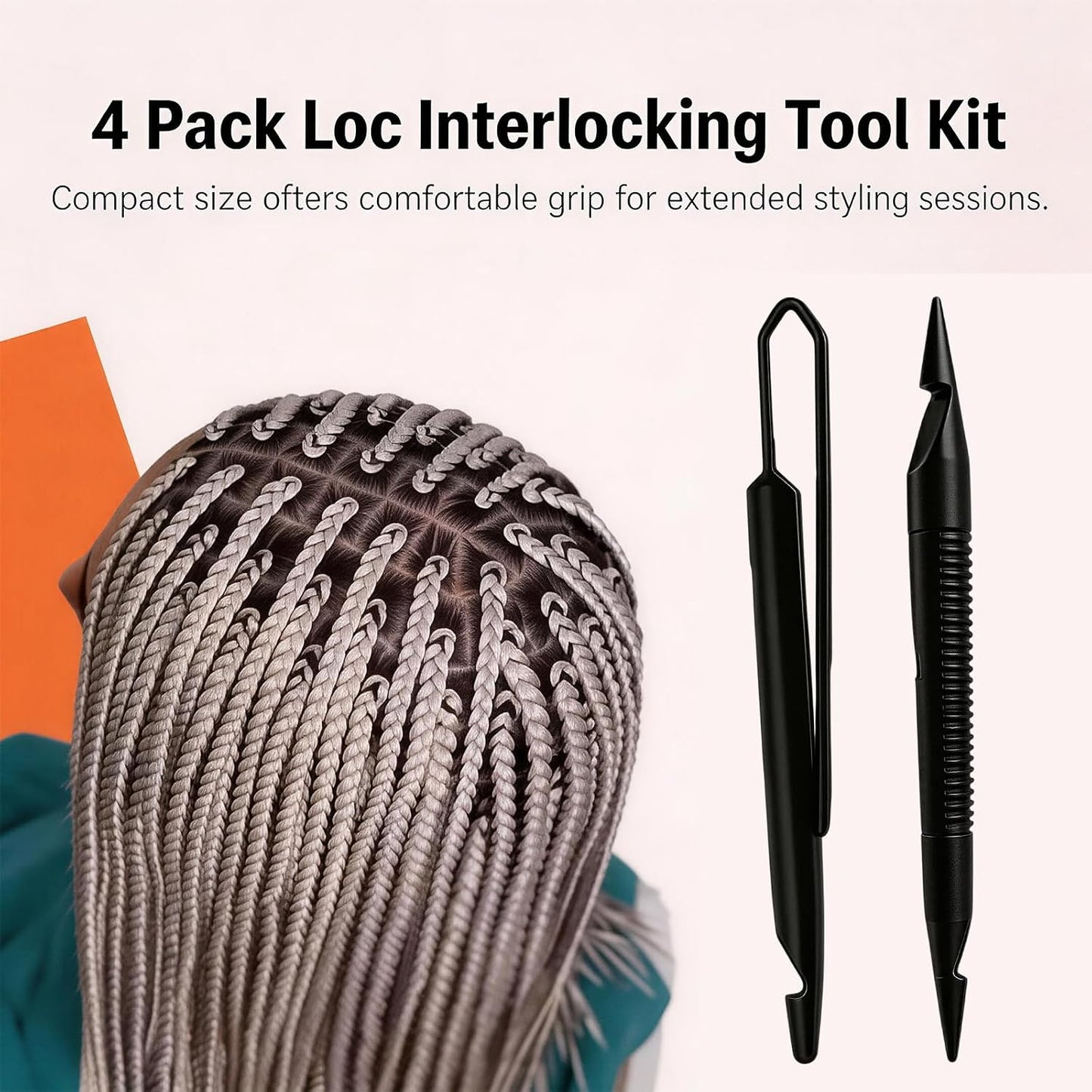 Interlocking Tool Set for Locs & Microlocs - Double Head Hair Styling Accessories | Lightweight Braid Tools for Dreadlocks & Sister Locks