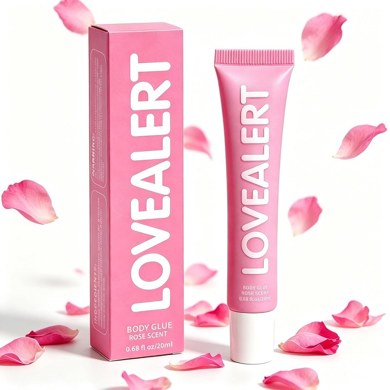Body Glue for Clothes - Fast Drying 60s Adhesive for Strapless Dresses & Wigs | 20ml Rose Color