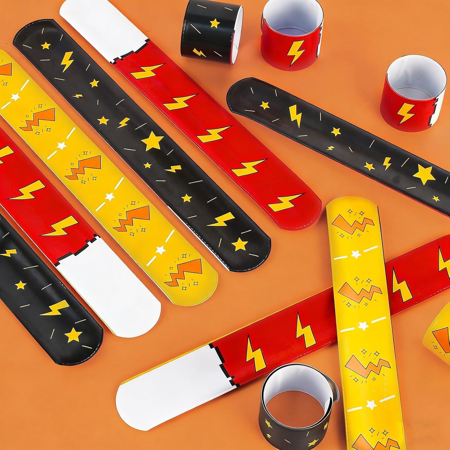 Cartoon Animation Slap Wristbands - 24 Pack Party Favors | Fun Goodie Bag Fillers for Birthday & Theme Parties