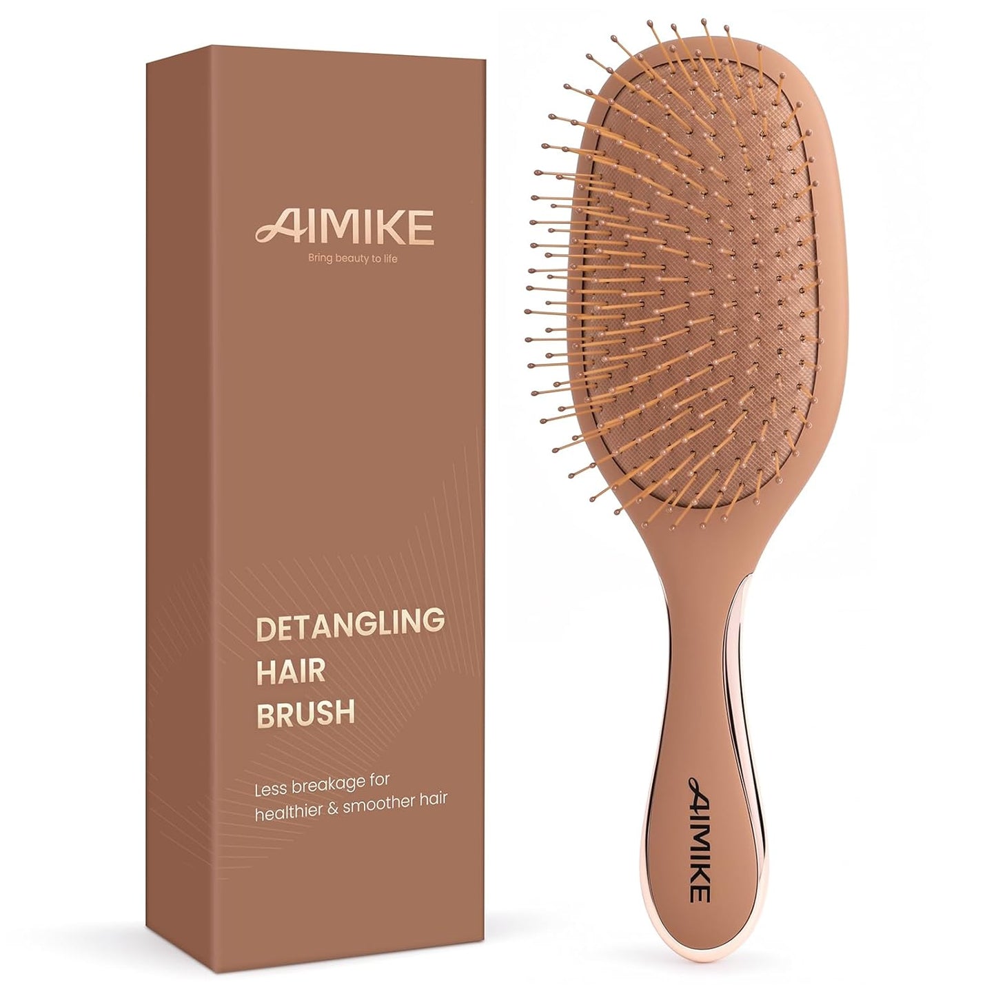 Mocha Mousse Detangler Brush - Pain-Free Hair Detangling with Ultra-Soft FlexGlide Bristles | Ideal for Thin Fine Hair