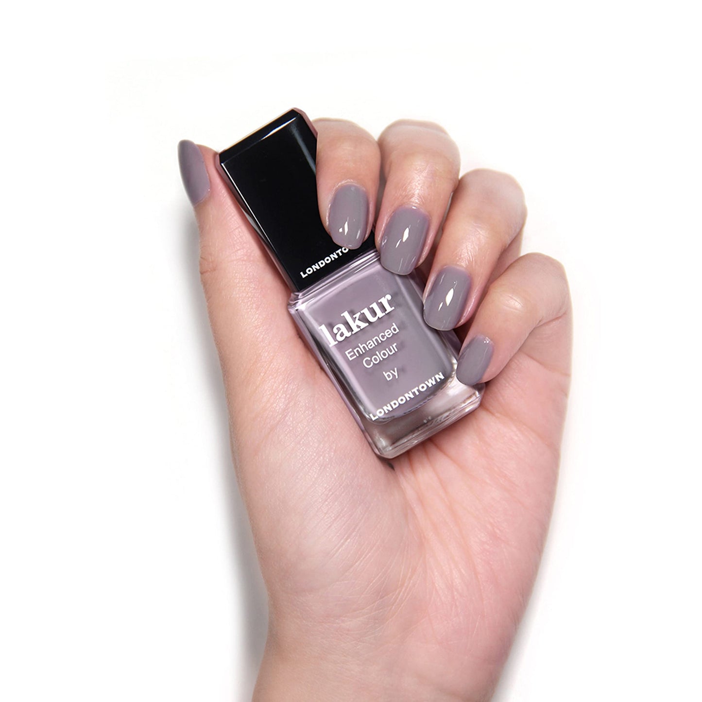 LONDONTOWN lakur Nail Polish - Chip-Resistant, Non-Toxic, Conditions & Hydrates Nails | Glossy Plum Purple, Cashmere, .40 fl oz