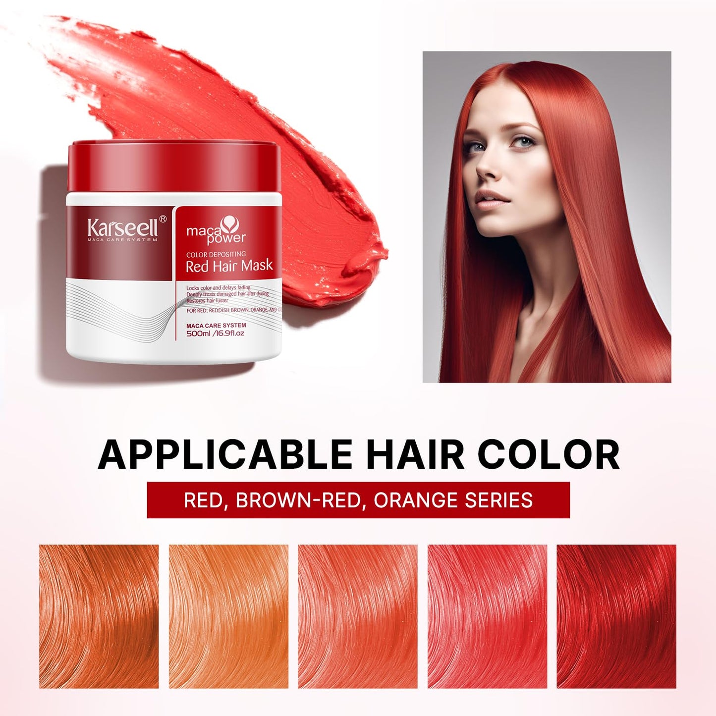 Color Depositing Conditioner - Red Hair Mask for Color-Treated Hair | Hydrates & Enhances Red Tones | 500ml (16.9 fl oz)