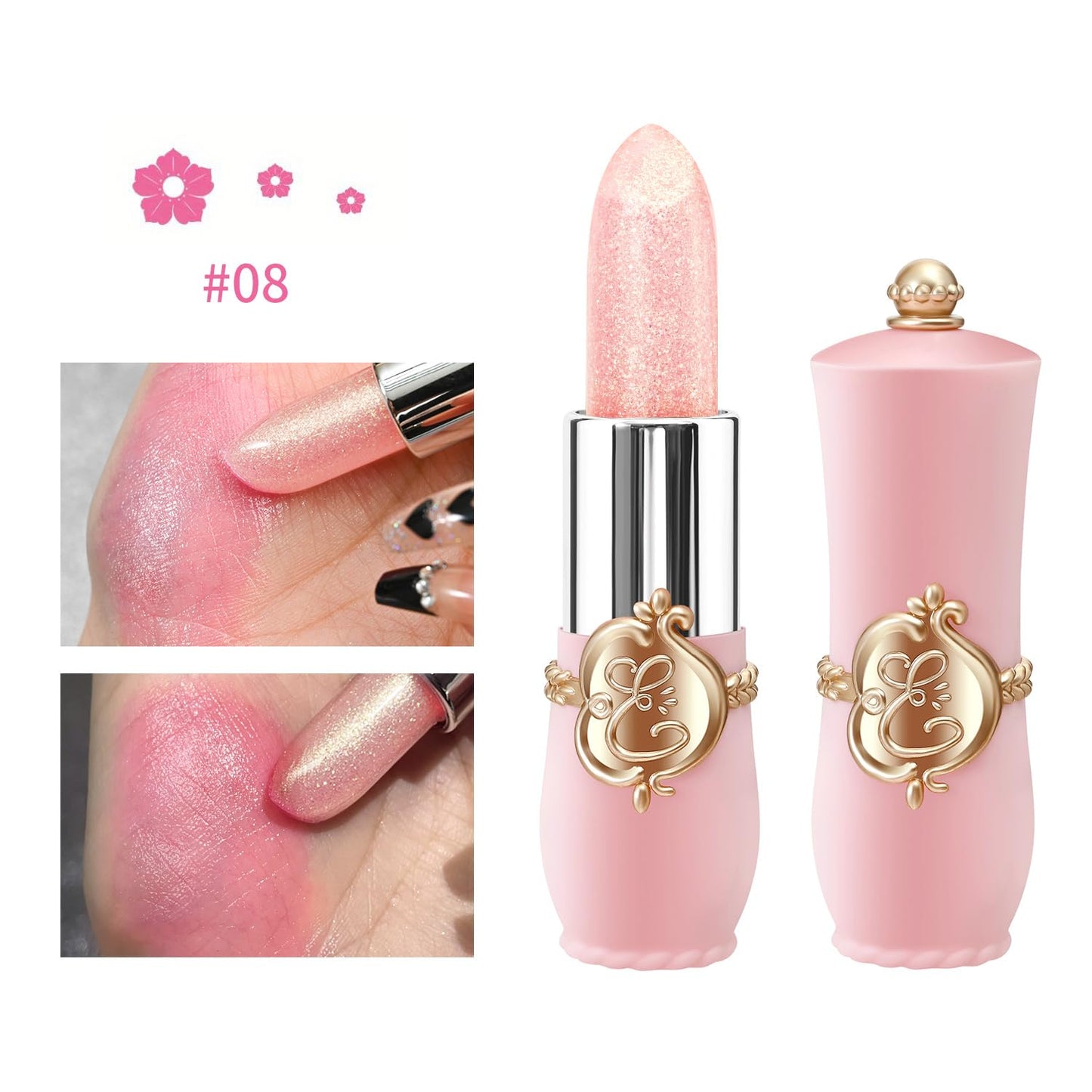 Flower Jelly Lipstick Set - 3 Pcs Temperature Change Moisturizer | Long-Lasting Glossy Shine Lip Balm for Women