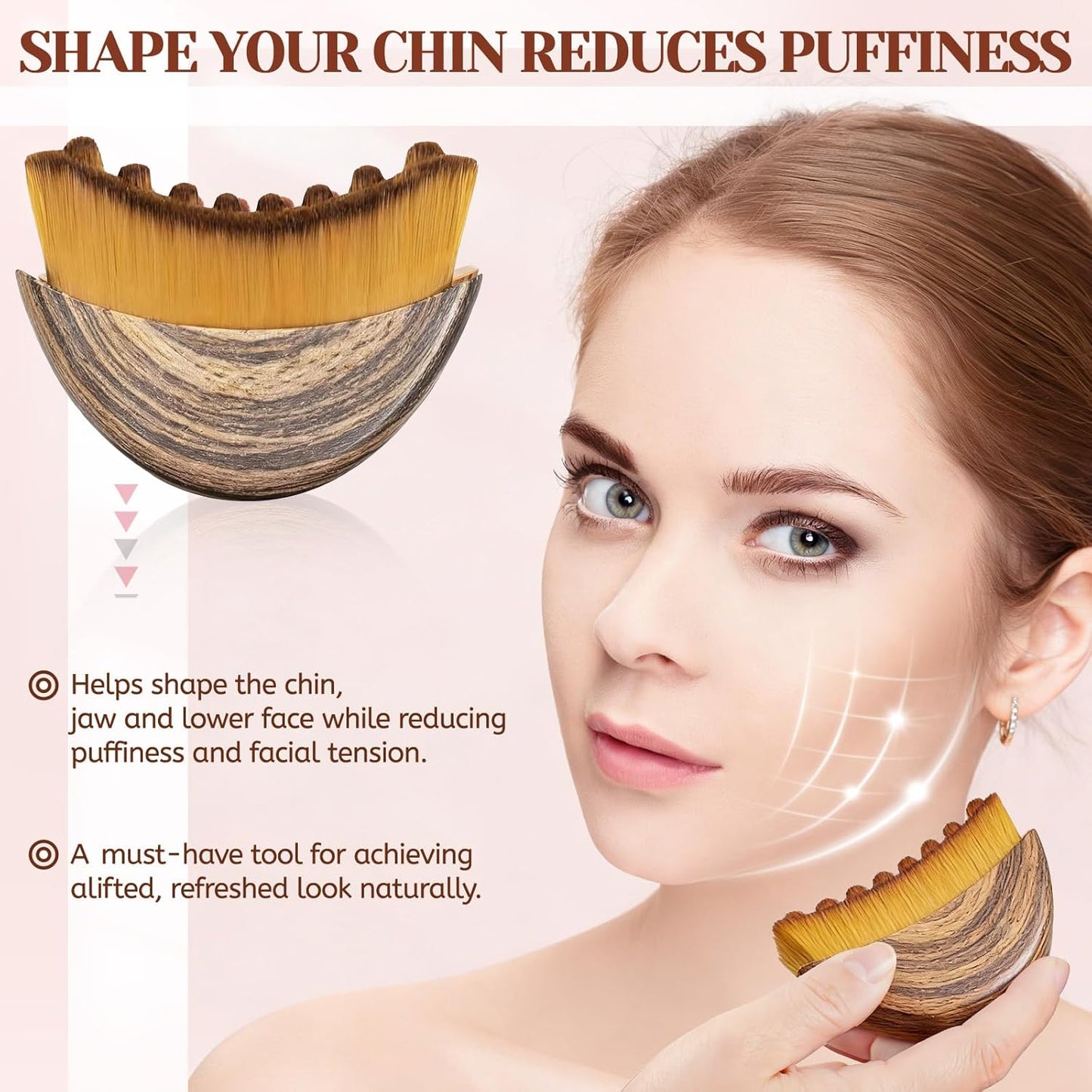 Lymphatic Drainage Face Brush - Sculpting Massager with Soft Bristles | Portable Gua Sha Tool for All Skin Types