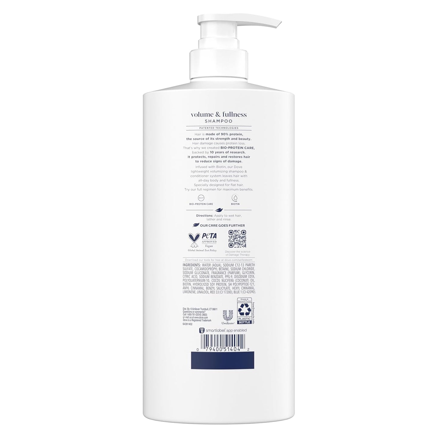 Dove Shampoo for Volume & Fullness - Bio-Protein Care Technology, Biotin | 28 Fl Oz for Fine, Thin Hair