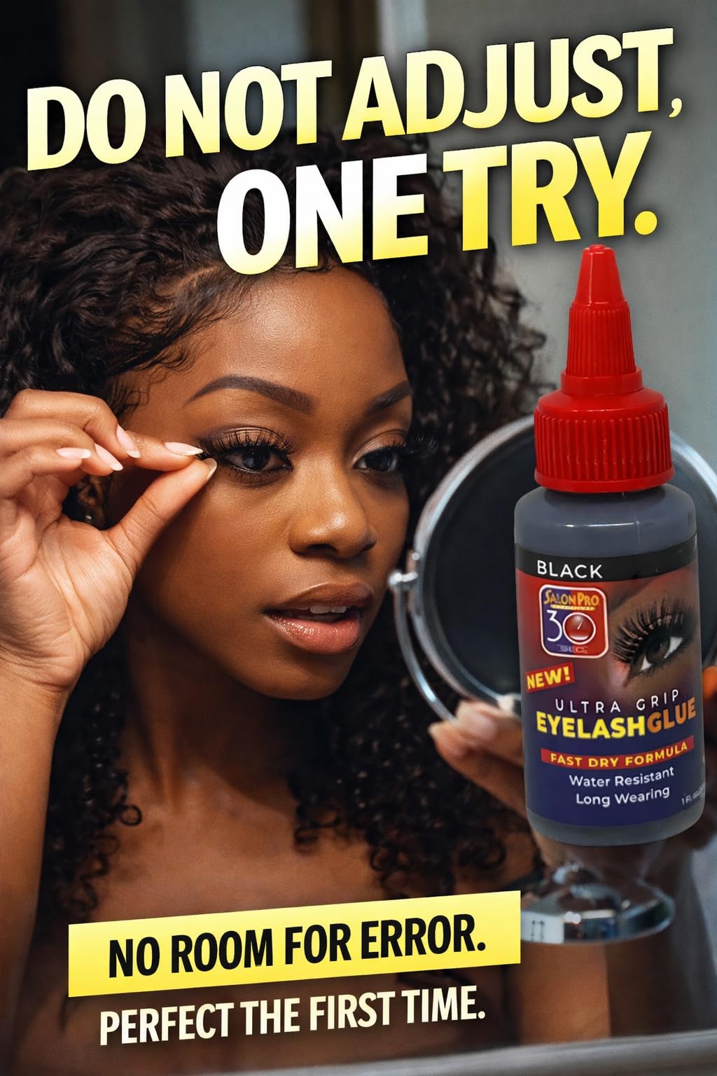 Salon Pro 30 Second Eyelash Glue for Strip Lashes, Black, 1 Fl. oz