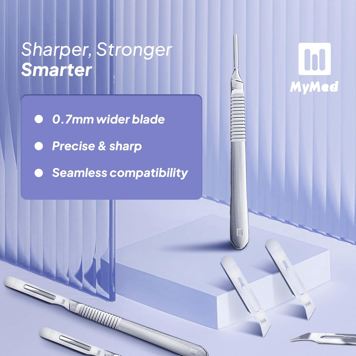 MyMed 10R Blades Dermaplaning Razor for Women Face 10R Blades with Scalpel Handle - Pack of 15 Dermaplane Blades Scalpel 10R + Dermaplane Handle #3, Size 10R Scalpel Blades, Dermaplane Blades 10R