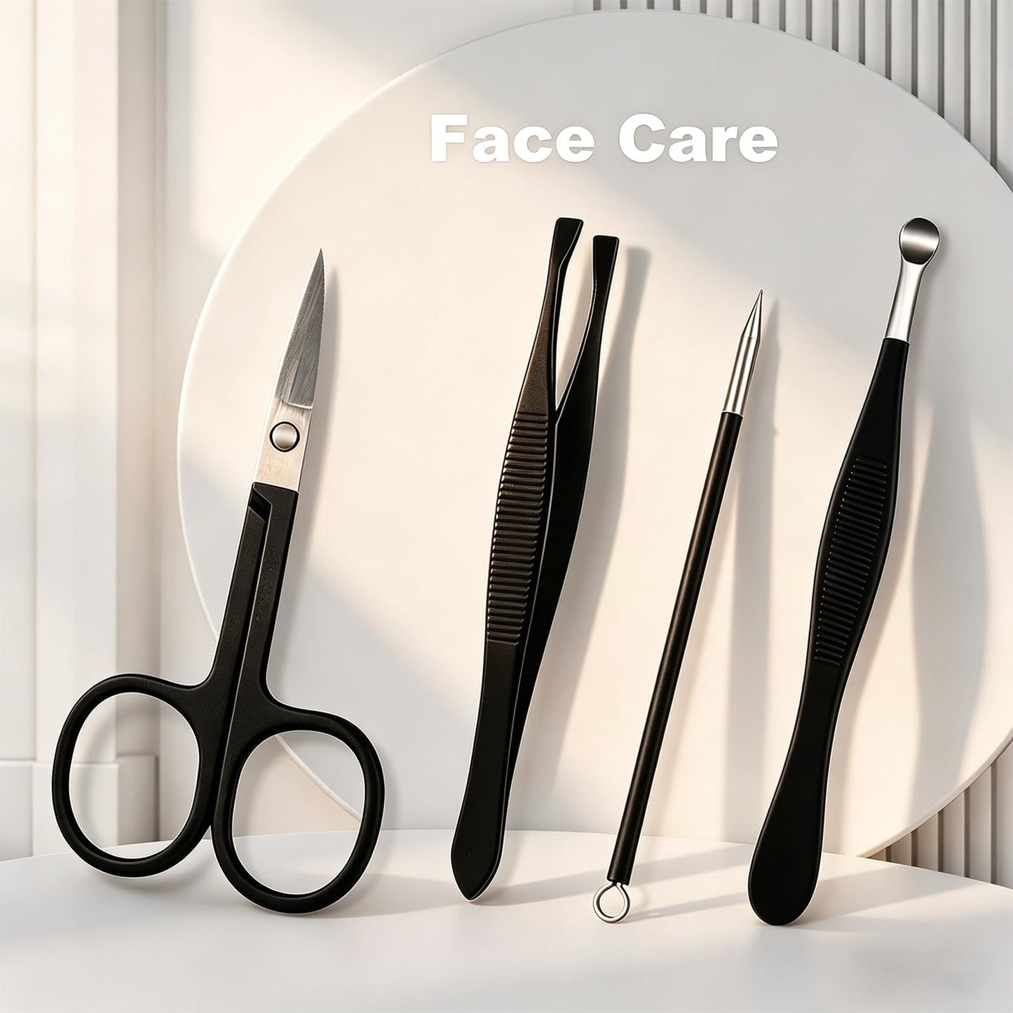 Manicure Set, 10 pcs High-Carbon Steel Nail Clippers Set, Portable Mini Manicure and Pedicure Kit, Travel Grooming Nail Kit with Leather Bag for Men and Women