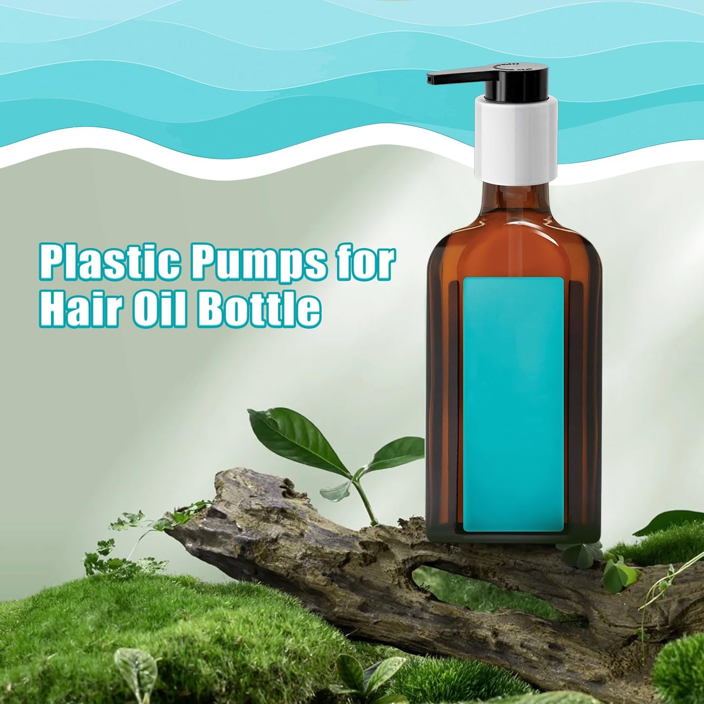 LSAUVWN 2PCS Dispenser Pump Replacement Compatible with MOROCCANOIL Treatment 1.7/3.4 Fl Oz (Not for Travel Size), Plastic Pumps Head with Lock Clip for Hair Oil Bottle (Bottle Not Included)
