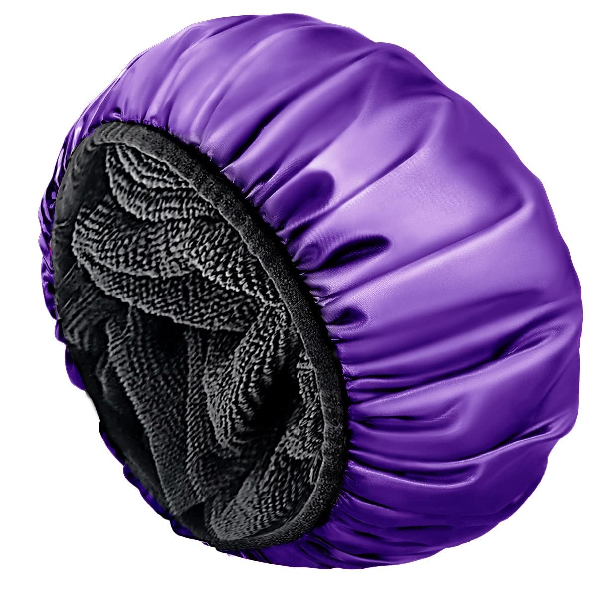 Aquior Shower Cap - Triple Layer Waterproof Bath Cap for Long Hair | Extra Large Silky Satin (Pink)