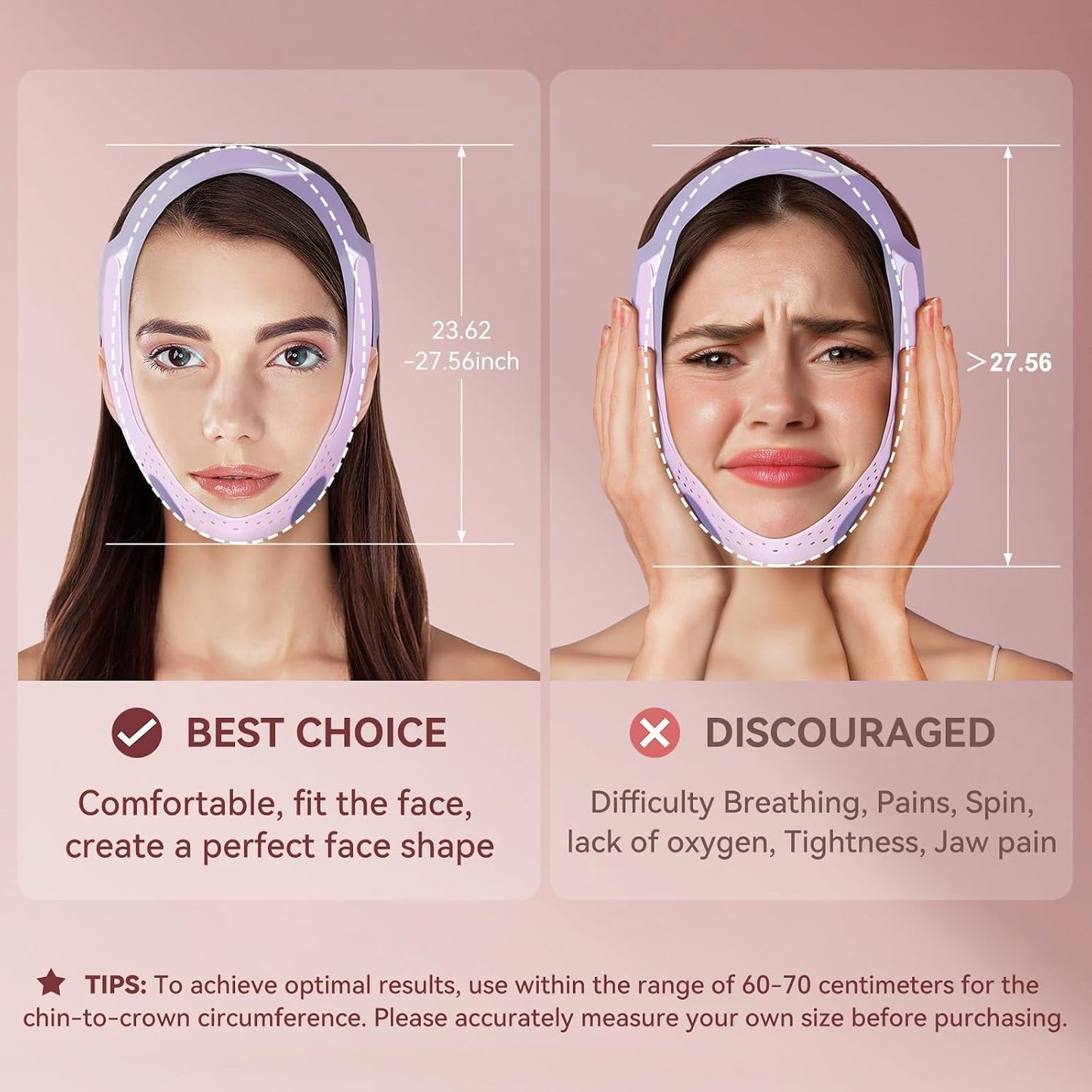 V-Shaped Soft Silicone Chin Strap Face Mask - Comfortable Fit for Enhanced Support