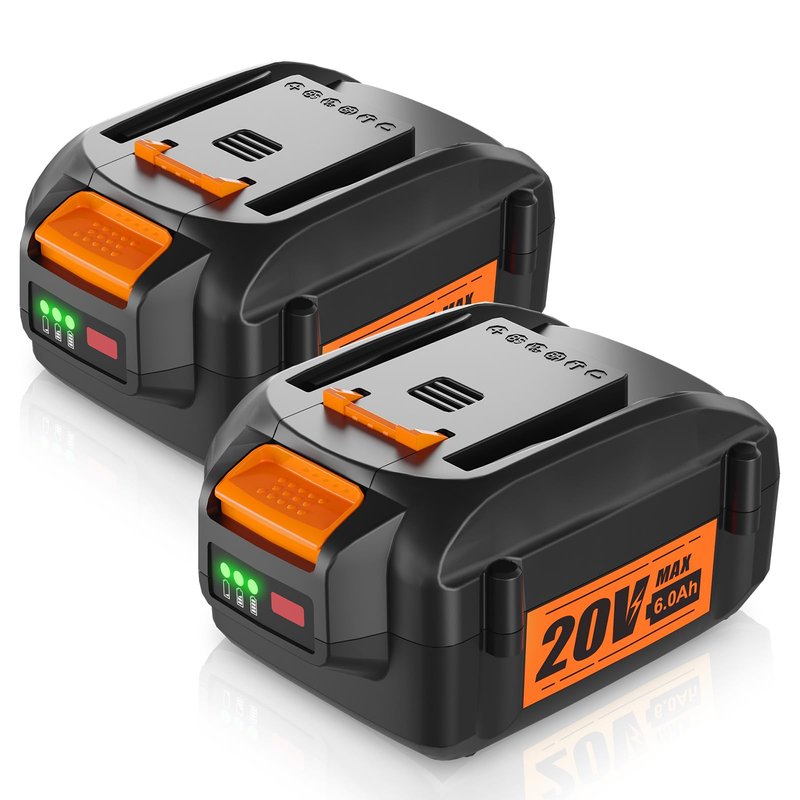 NEPOWILL 2Packs 20V 6.0Ah Replacement for Worx 20V Battery, Compatible with Worx Battery WA3578 WA3575 WA3520 WA3525 Fit for 20V Cordless Tools WG630, WG322, WG543, WG163