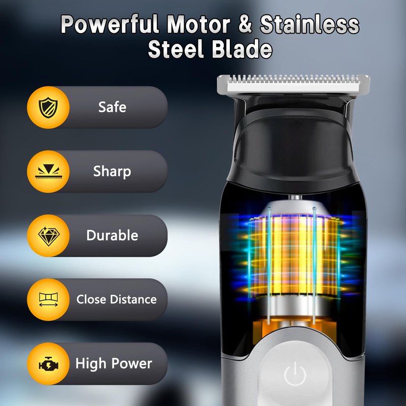 SUNNOW Electric 5-in-1 Body Hair Trimmer - Groin Trimmer for Men -Beard Trimmer for Men - Wet/Dry Shaver Groomer, Waterproof with LED Light, Gifts for Husband Father