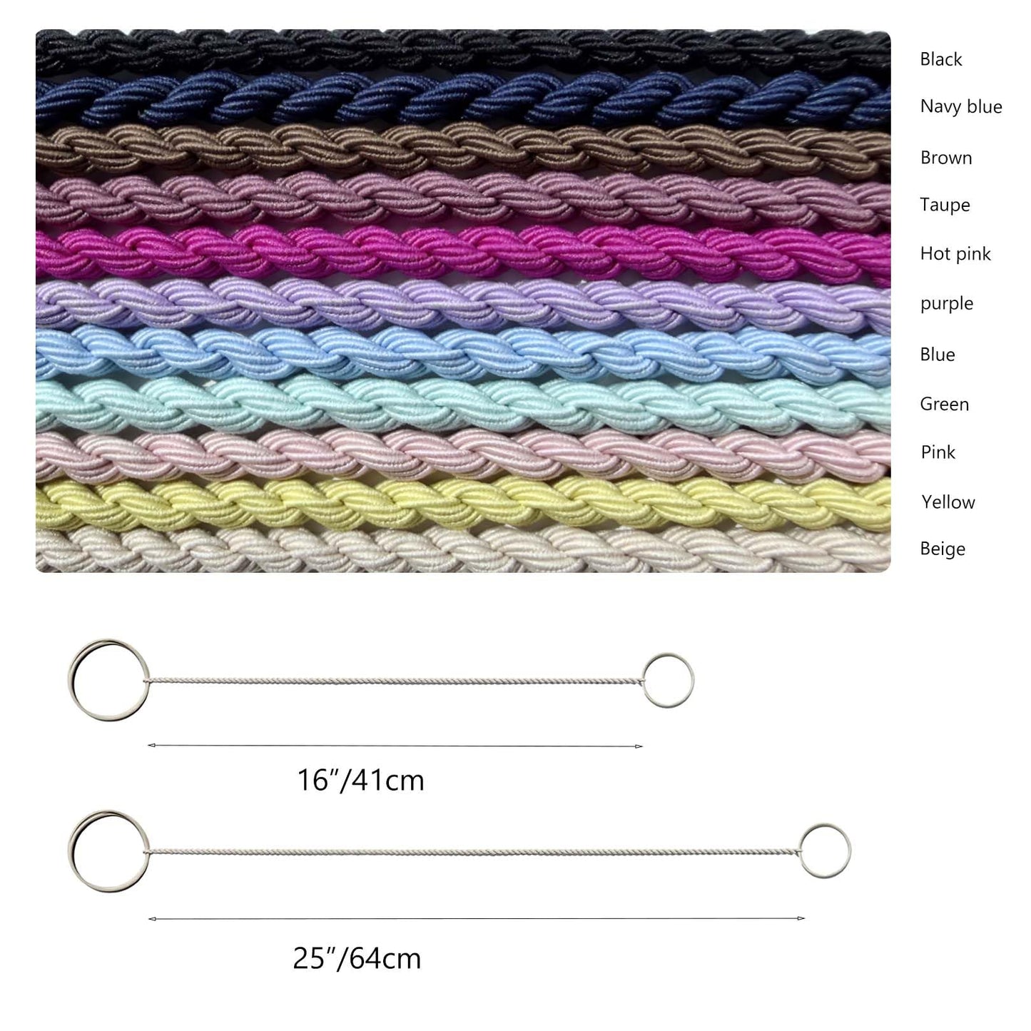 Hair Ties for Women, 16" 4 Packs Soft Nylon Elastic Ponytail Holders for Thick,Curly,Fine Hair Spiral Pony Tail Wrap Around Tie Long Womens Accessories for Sport,Swim,GYM (Hot Pink/Purple/Blue/Green)