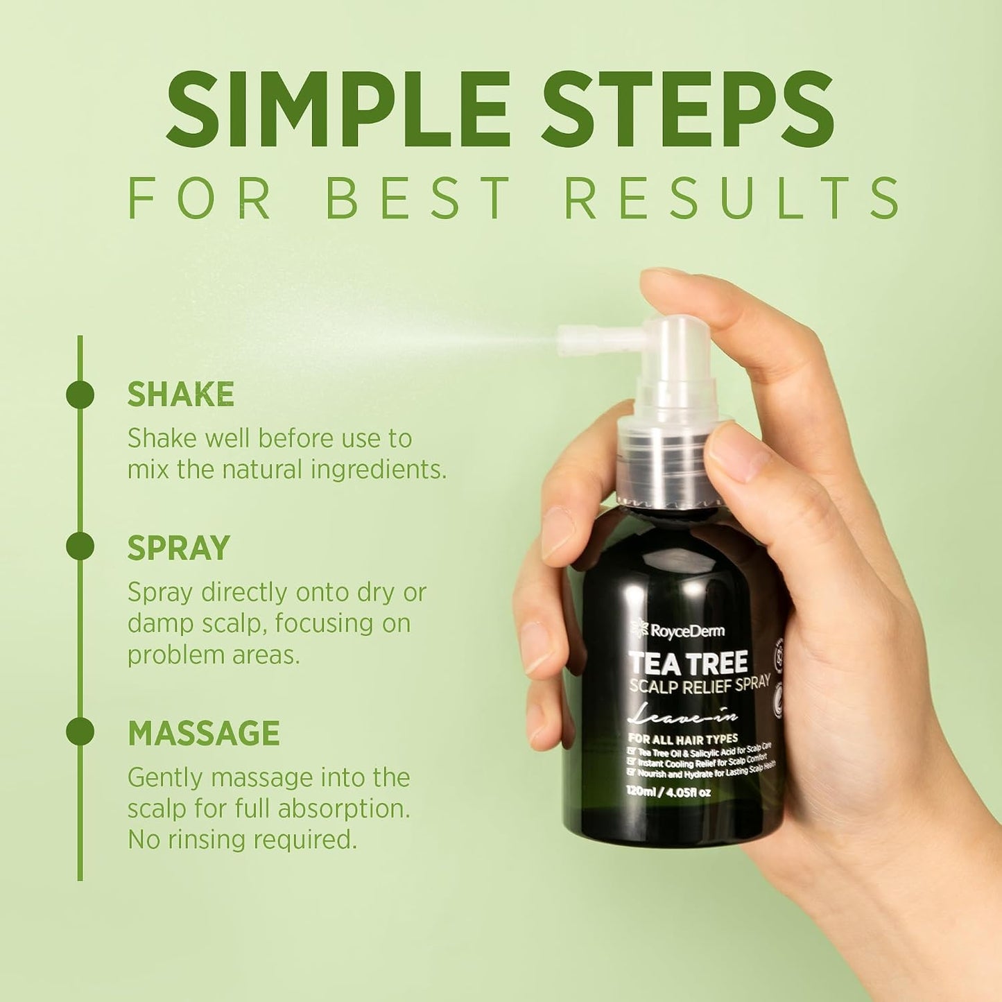 Tea Tree Scalp Relief Spray - Comfort & Hydration for Healthy Hair | Unisex Conditioning Support