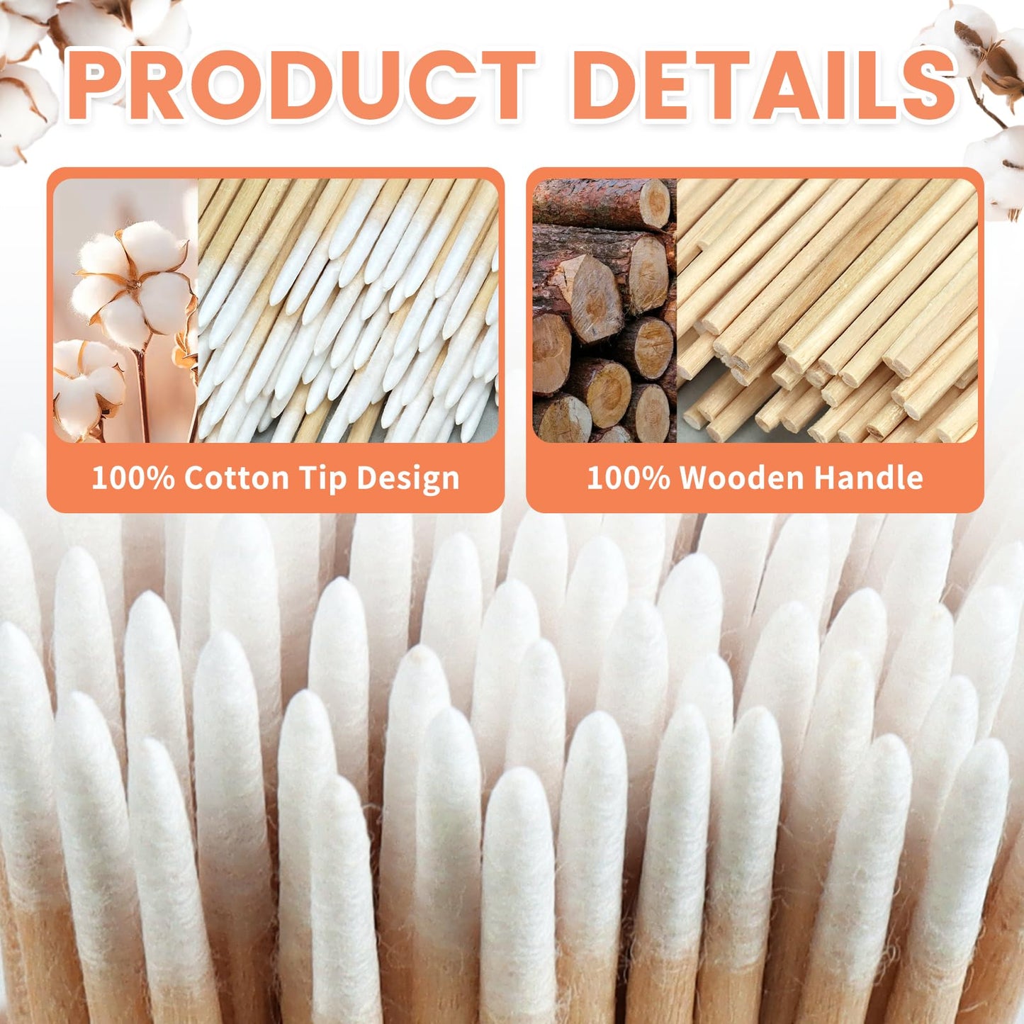 WYKOO 1600PCS Precision Microblading Cotton Swabs, 4 inch Pointed Cotton Swab, Disposable Cotton Sticks for Makeup, Cleaning Nail Polish, Eyebrow, Tattoo Permanent Supplies, Craft