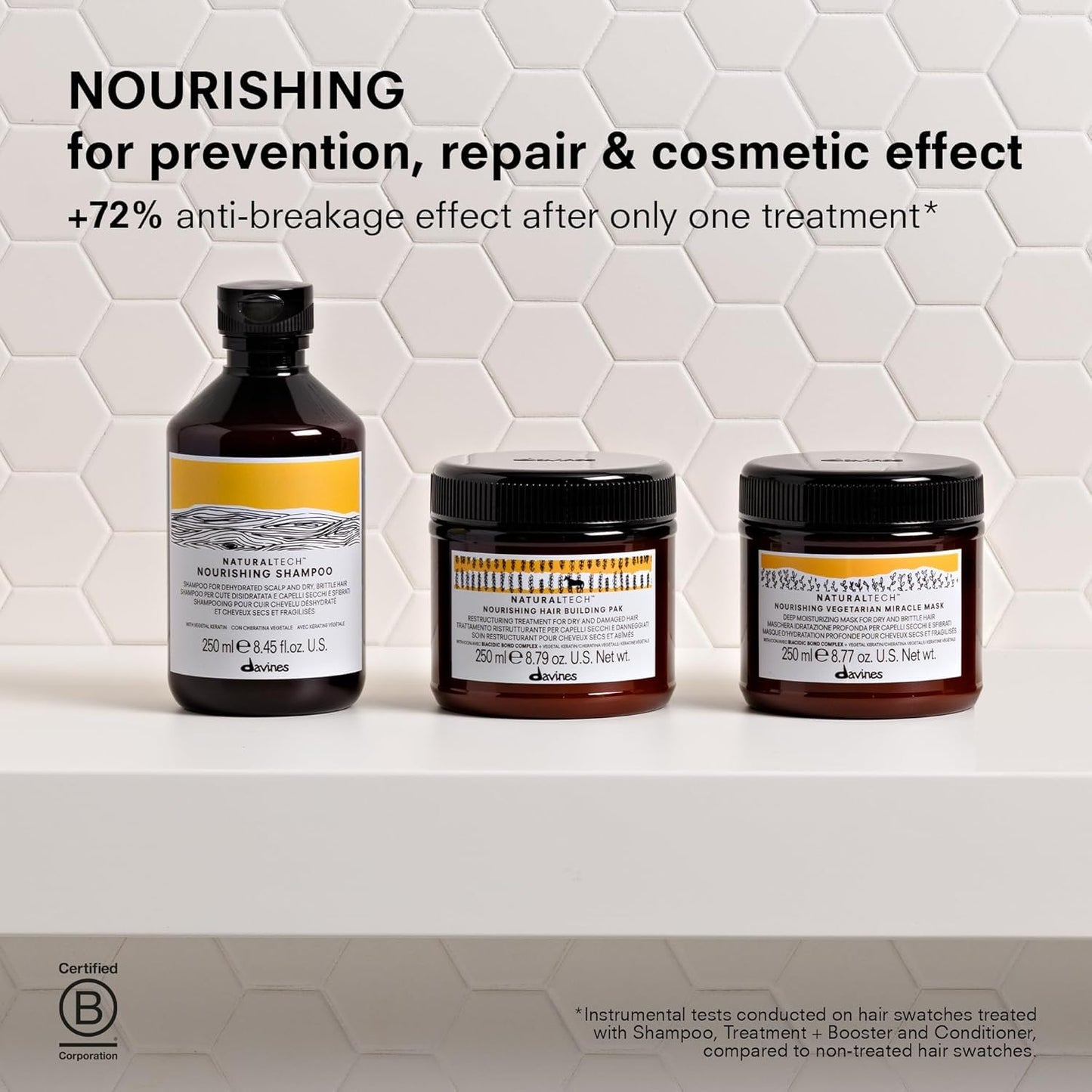 Davines Naturaltech Nourishing Vegetarian Miracle Conditioner, Restructuring & Hydrating for Dry & Damaged Hair - With Vegetal Keratin - Deeply Moisturizes Dry Hair, 8.45 Fl Oz