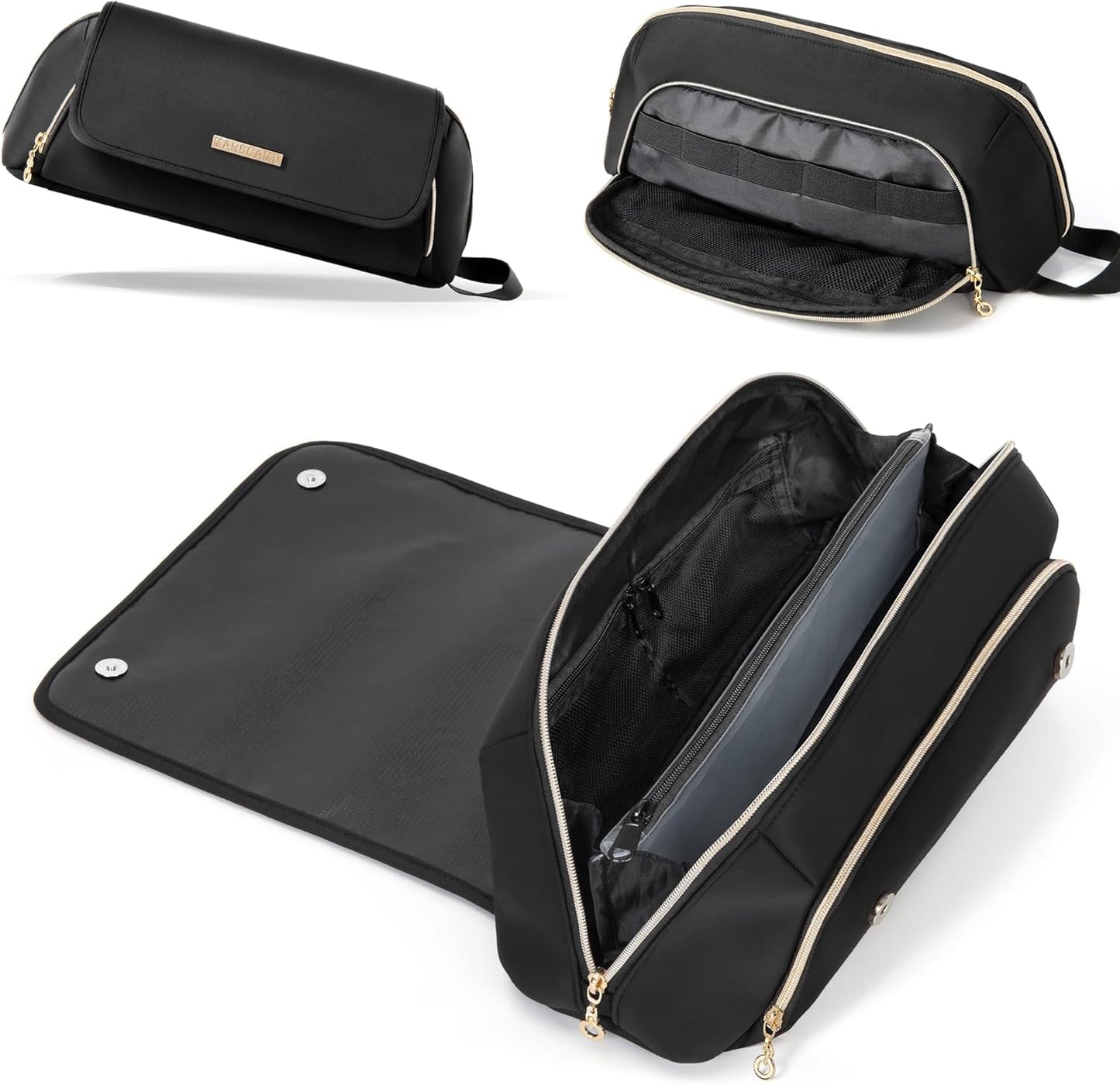 Hair Tool Organizer Bag - Travel Case with Heat Resistant Mat for Shark Flexstyle | Multiple Pockets, Black