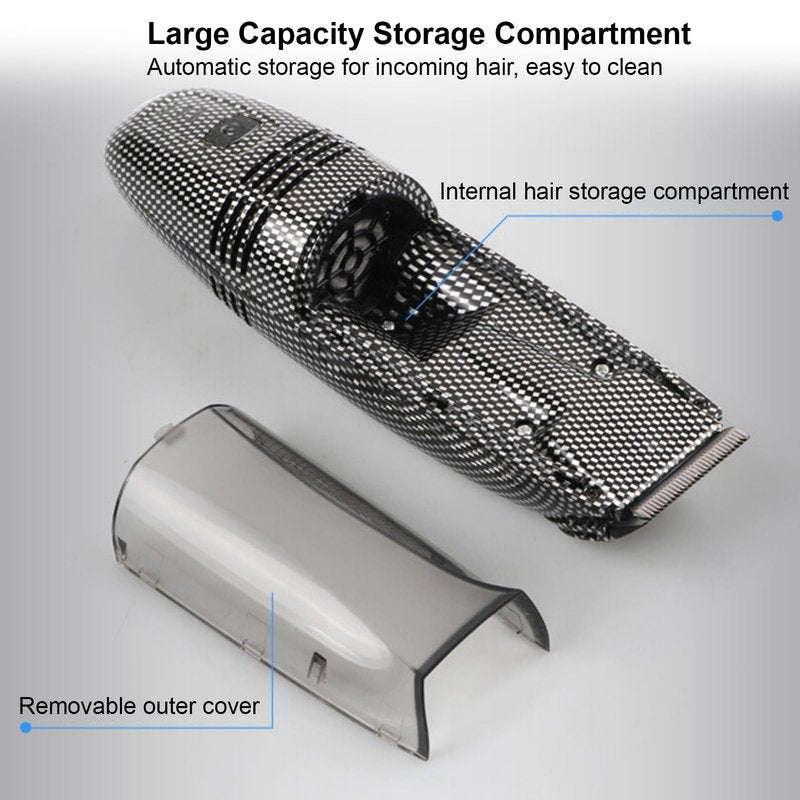 EVGATSAUTO Professional Electric Hair Clipper for Men, Cordless Hair Trimmer with Automatic Suction & Built-in Storage Compartment – Quiet, Ergonomic Design for Home & Barbershop Use