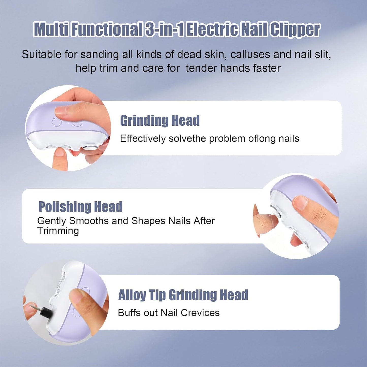 Electric Nail Clipper - Effortless Grooming Tool for Quick Nail Care | Purple Color