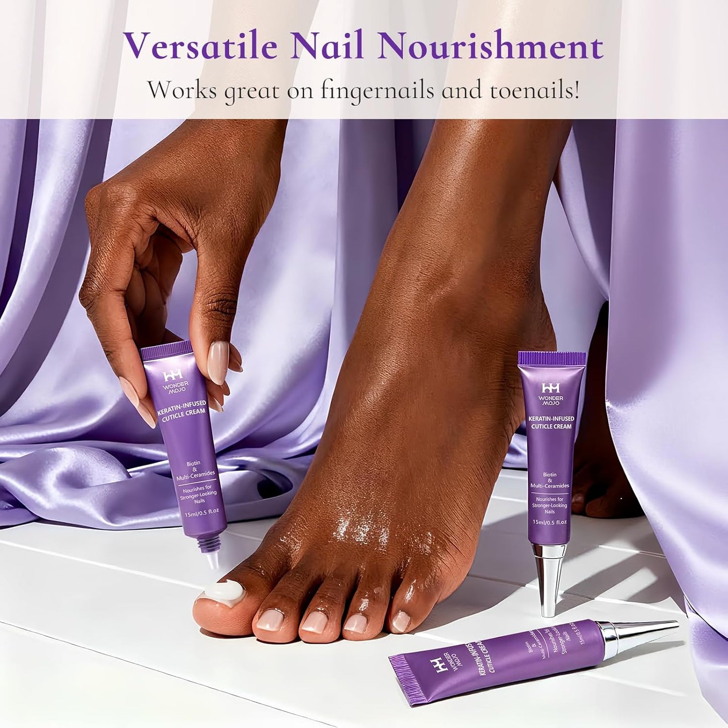 Nail & Cuticle Cream - Keratin, Biotin & Ceramides for Deep Hydration | Strengthens Nails & Softens Cuticles, 15ml (Pack of 2)