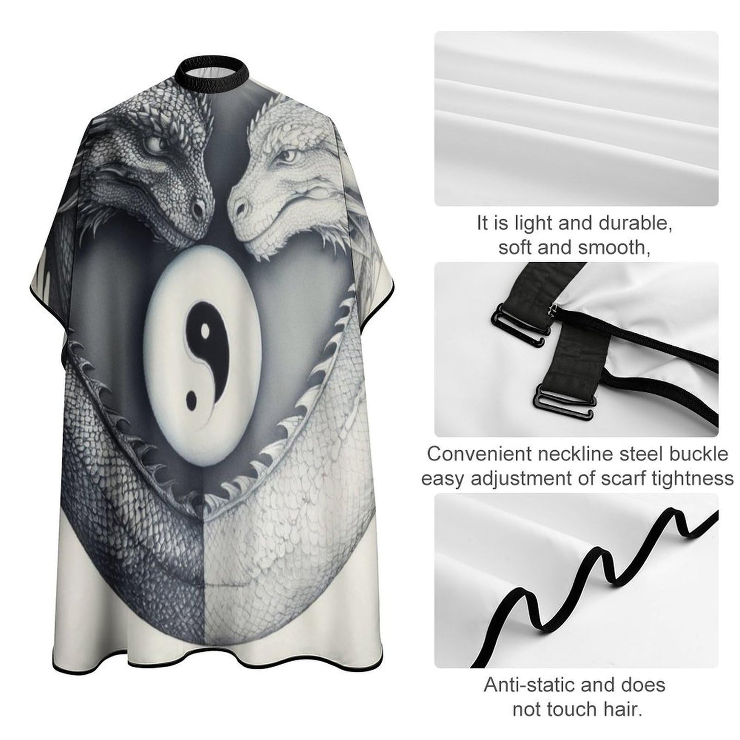 Waterproof Professional Hair Cutting Cape Large Salon Barber Cape for Men Women Dragon Yin Yang