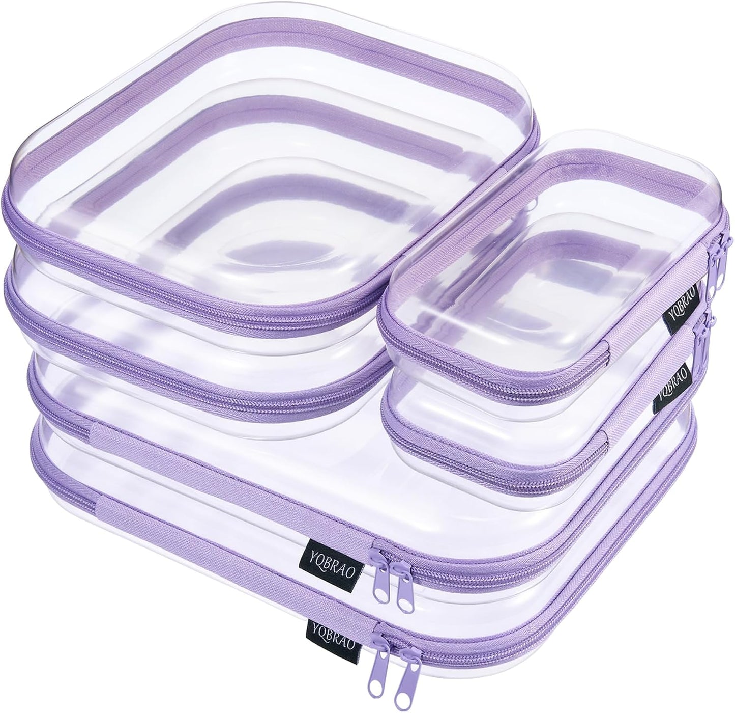 Clear Diaper Bag Organizer Pouches - 4-Pack Ultra-Thick PET Travel Bags | Rigid Self-Standing Design, TSA Approved