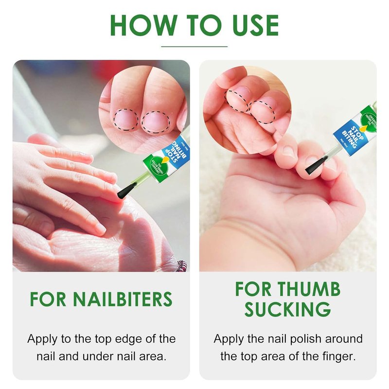 Nail Biting Treatment for Kids & Adults - 2-in-1 Prevention Solution | Discourages Biting & Thumb Sucking, 0.34 Fl Oz