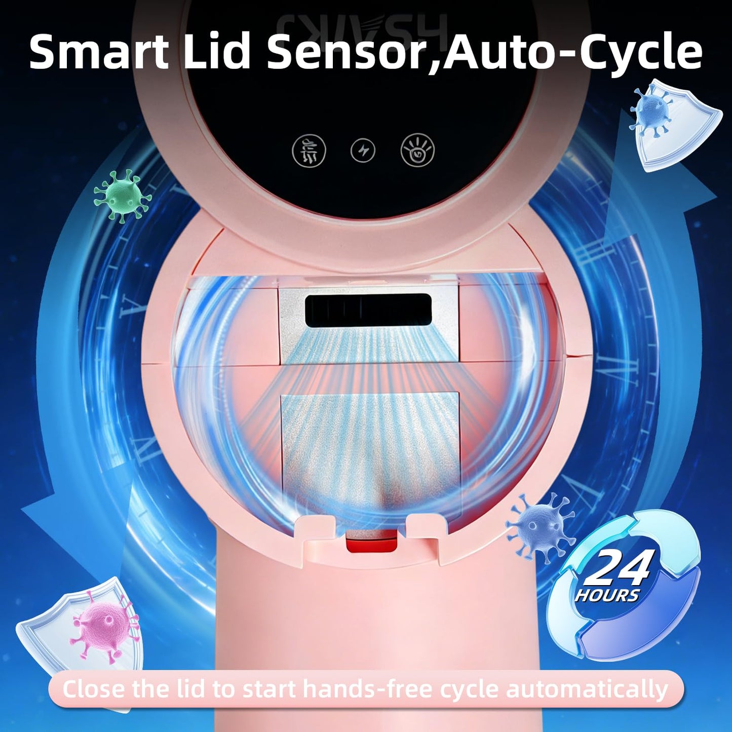 Wall Mounted Toothbrush Holder for Bathroom, 3-in-1 Electric Toothbrush Organizer for Personal Use, Smart Sensor Lid, Fast Drying, Aesthetic Bathroom Organizer with Magnetic Cup (Pink)