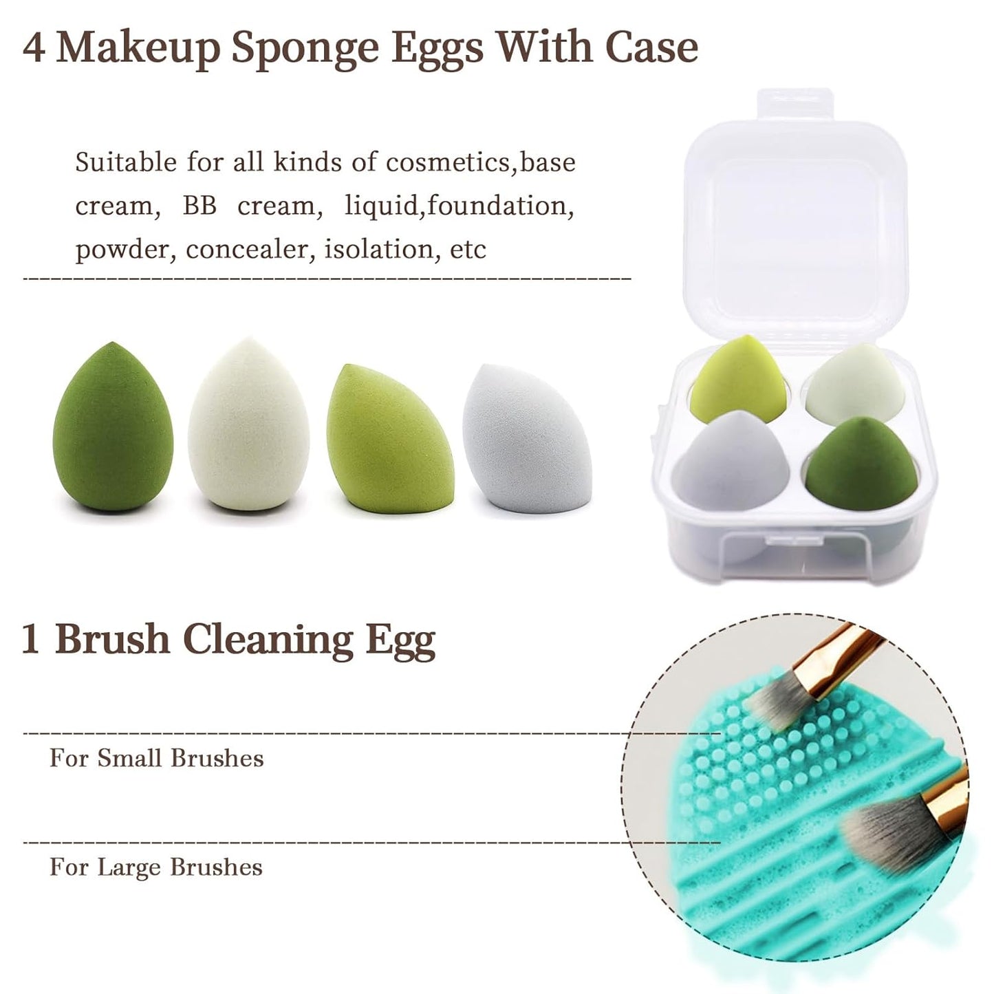 Makeup Brushes Set - 22 Pcs Professional Kit with Foundation & Eyeshadow Brushes | Green