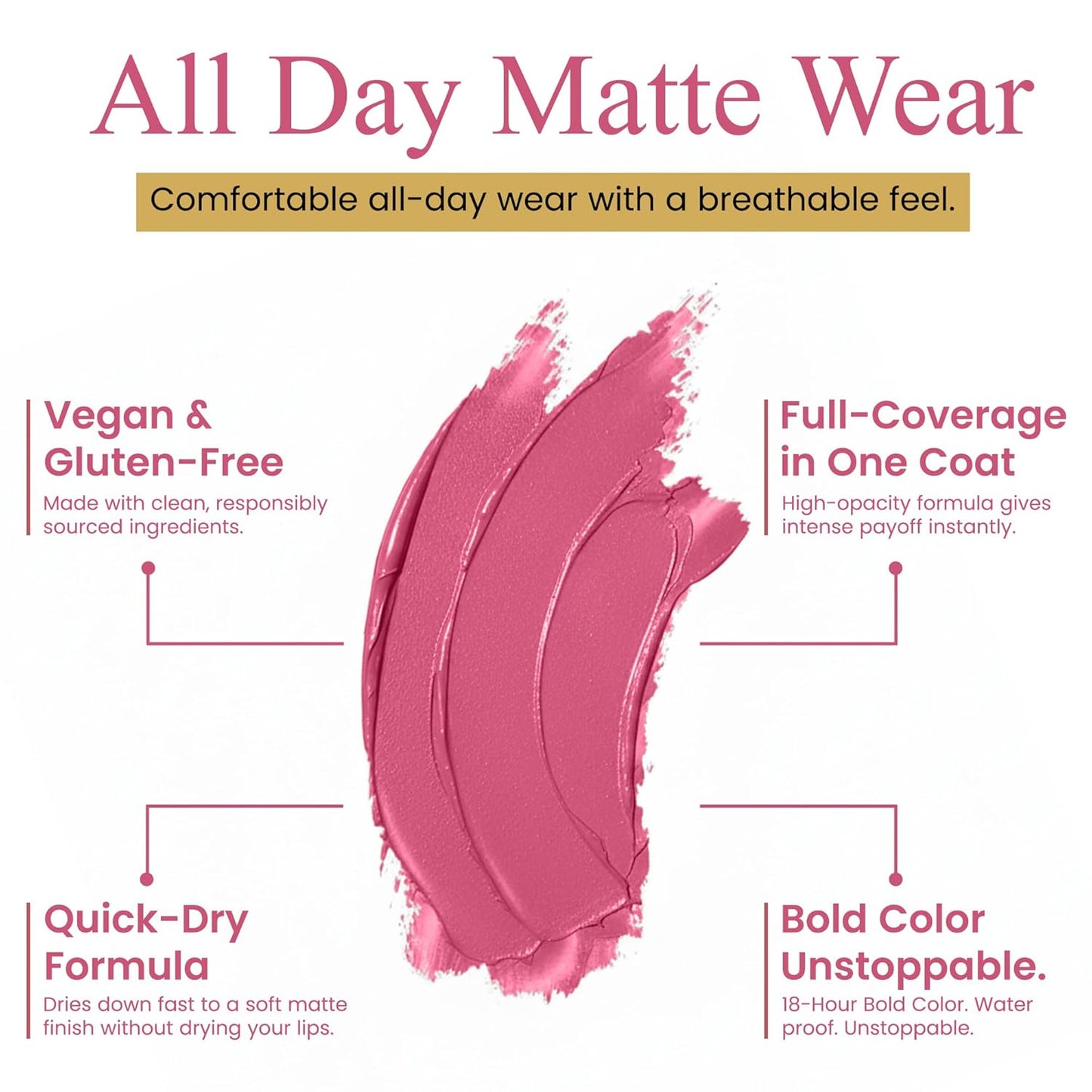 Matte Lipstick & Lip Liner Set - Long-Lasting Waterproof 2-in-1 Kit | French Kiss Shade, Smudge-Proof with Vitamin E & Shea Butter