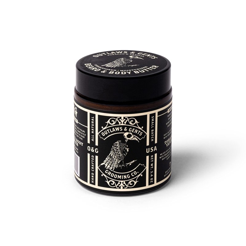 Outlaws and Gents Grooming Co. Beard and Body Butter - Tobacco Vanilla Scented All-Natural Moisturizer for Men - Deeply Moisturizes Beard, Face, and Body