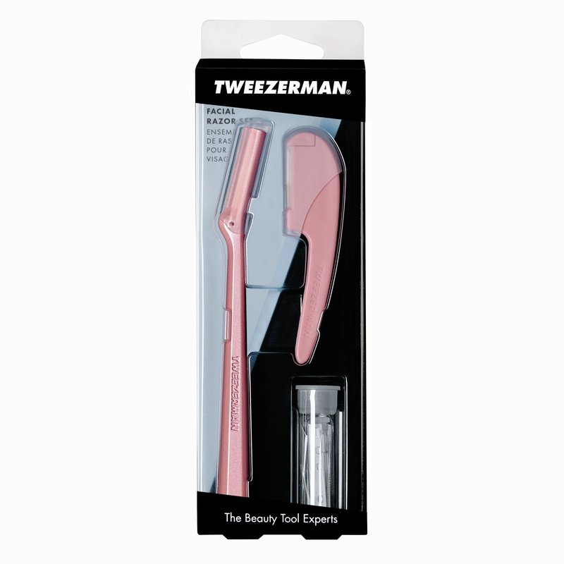 Tweezerman Tea Rose Prep and Plane Facial Razor Set