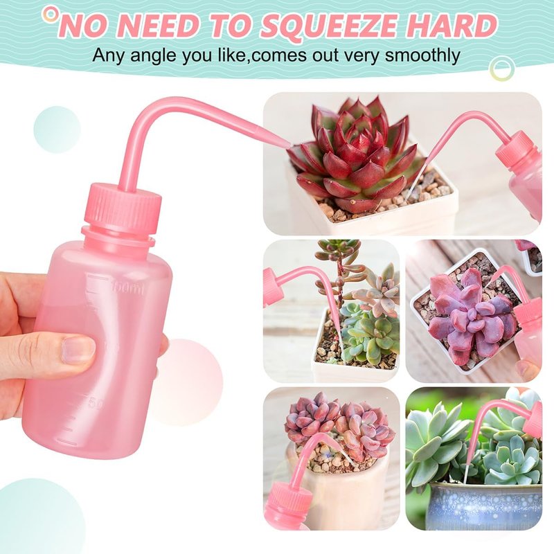 Valchoose 150ML Pink Squeeze Wash Bottle - Mini Professional Water Bottle for Lash Extensions | Easy to Carry 5.1oz