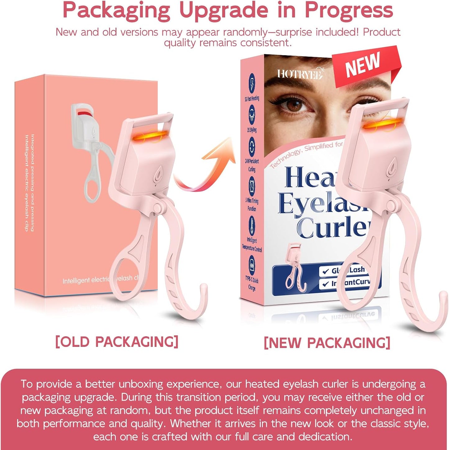 Heated Eyelash Curler - Quick 5-Second Curling Tool for Stunning Lashes