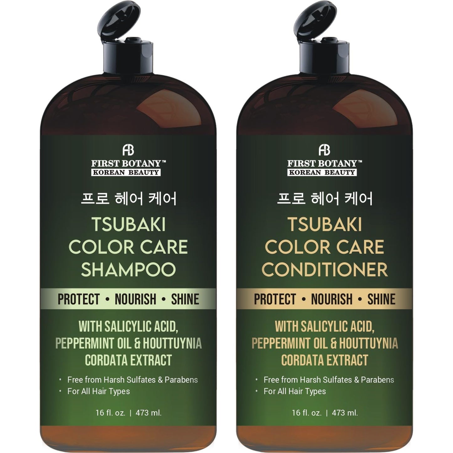 Tsubaki Strength Repair Shampoo & Conditioner Set - Biotin, Niacinamide & Yeast Extract for Damaged Hair | 16 fl oz