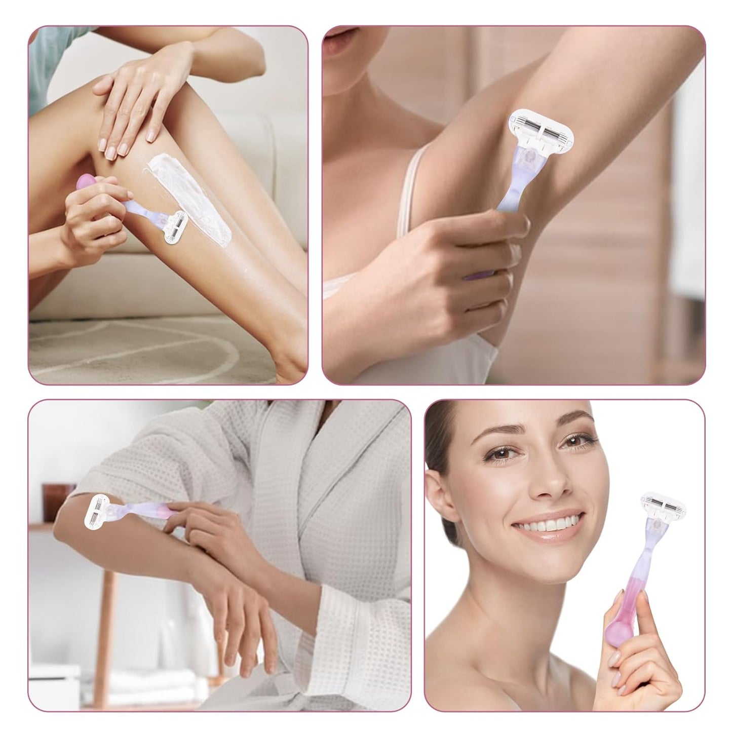 Gillette Venus Replacement Handle - Ergonomic Non-Slip Razor Handle for Women | Pink
