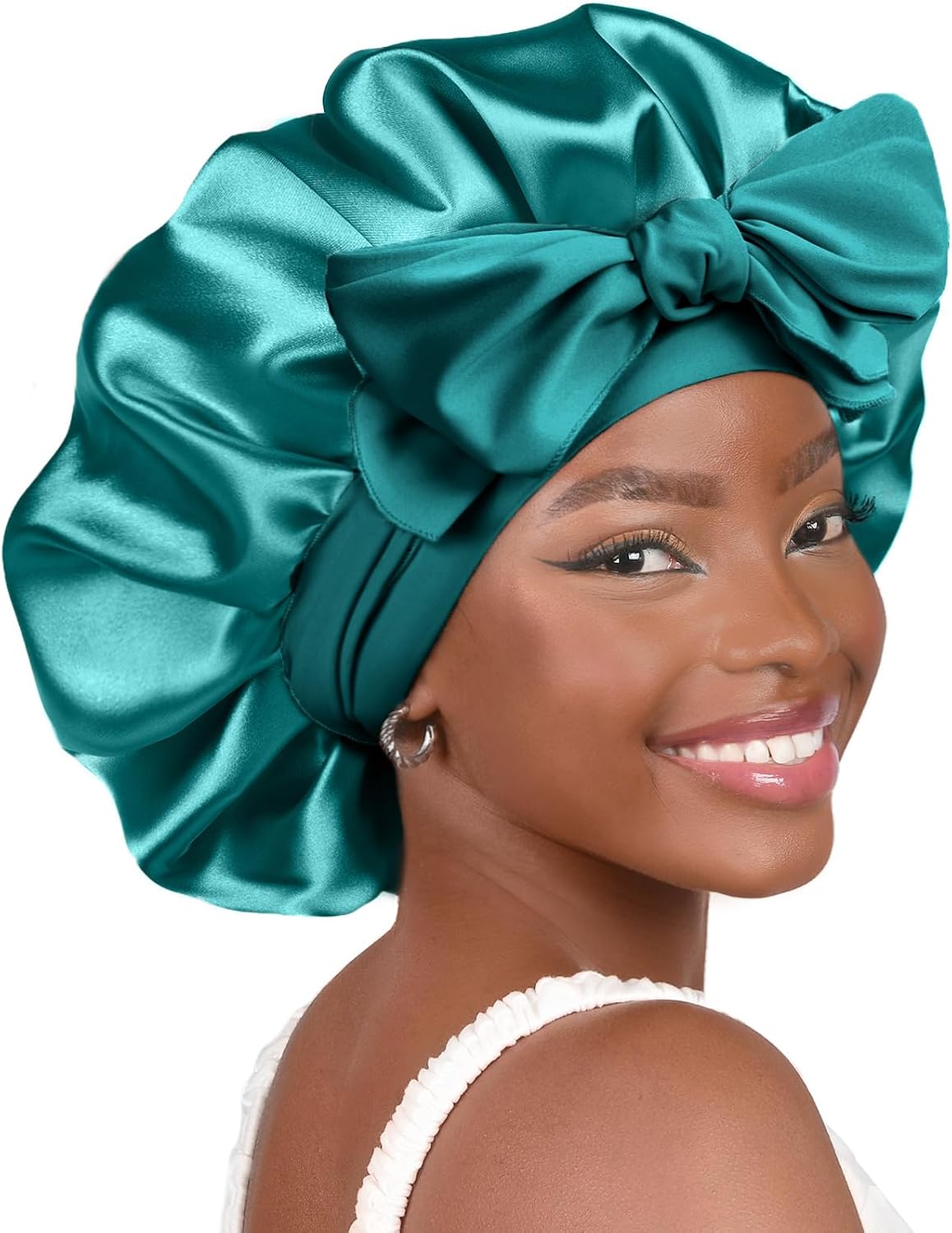 Adjustable Satin Bonnet for Sleeping | Double Layer Hair Wrap to Reduce Friction & Prevent Frizz