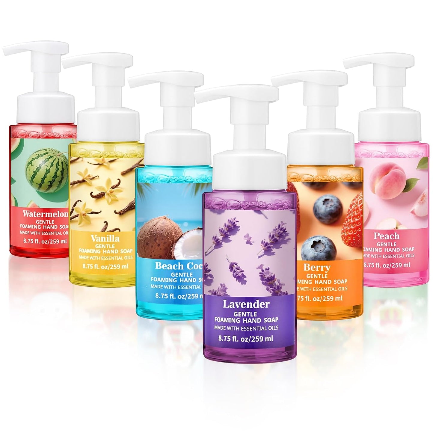 Moisturizing Foaming Hand Soap - Fresh Scent Liquid Foam Wash | 8.75 Fl Oz for Kitchen & Bathroom